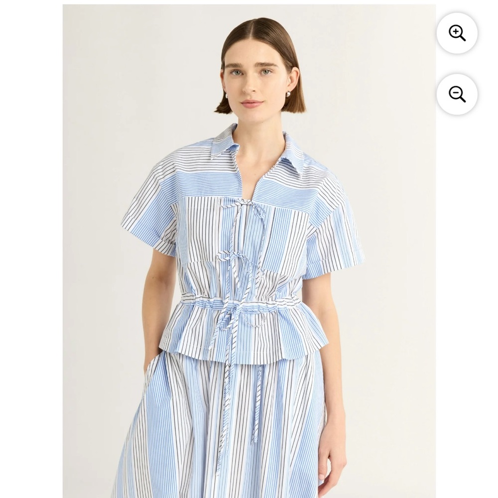 Free Assembly Bow Front Cotton Utility Shirt - Picture 2 of 3